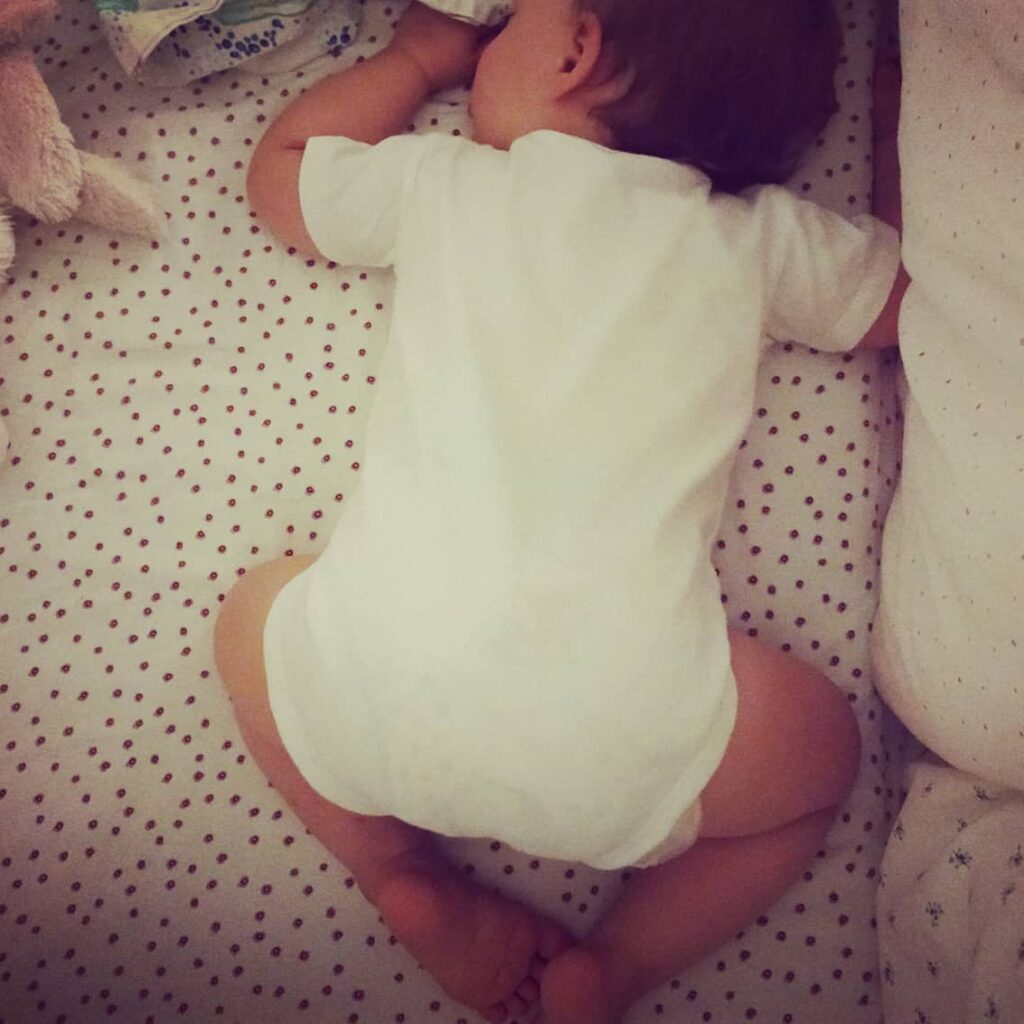 Litle Baby Girl Healthy Sleeping in Bed